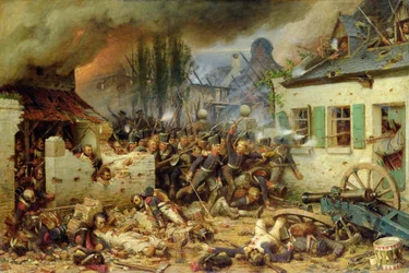 A poroszok megtámadása Plancenoit-nál, a waterlooi csatában, 1863